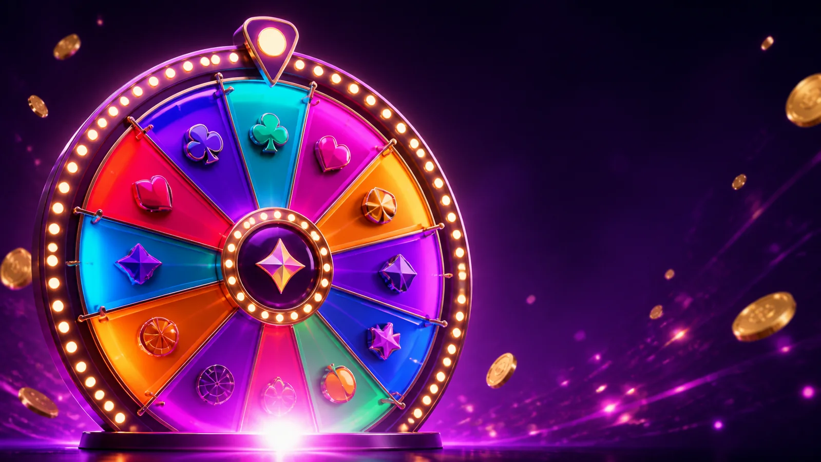 Farbiges Prämienrad als Illustration des Wheel of Spinz